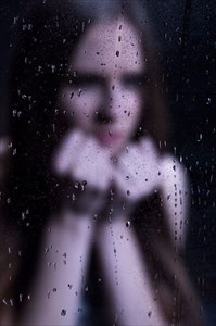 Young woman feeling fearful and anxious.