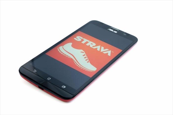 Strava exercise app on smartphone.