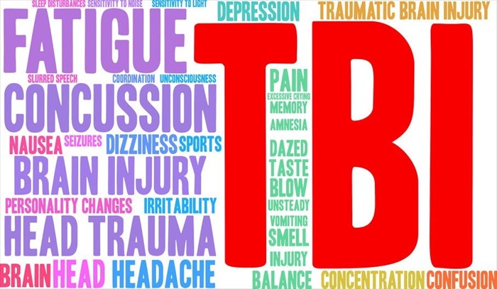 Word cloud - injury to the brain.