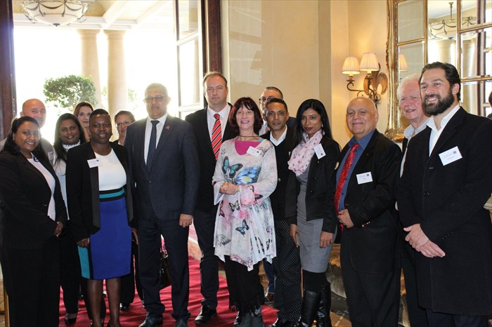 Pictured guests and speakers (left to right): Radhi Vandayar, Rob Oosthuizen, Eve Machabi, Honorary Mr. Narend Singh (Inkatha Freedom Party / Chief Whip in Parliament), Advocate Anthony Mitchell - Chief of Staff (Inkatha Freedom Party), Addi Lang, Willem Hechter. Nizaam Holmes, David Salomon, Rod Cusens and celebrity Forever Changed ambassador Emmanuel Castis (Photograph supplied with permission from Branded Communication)