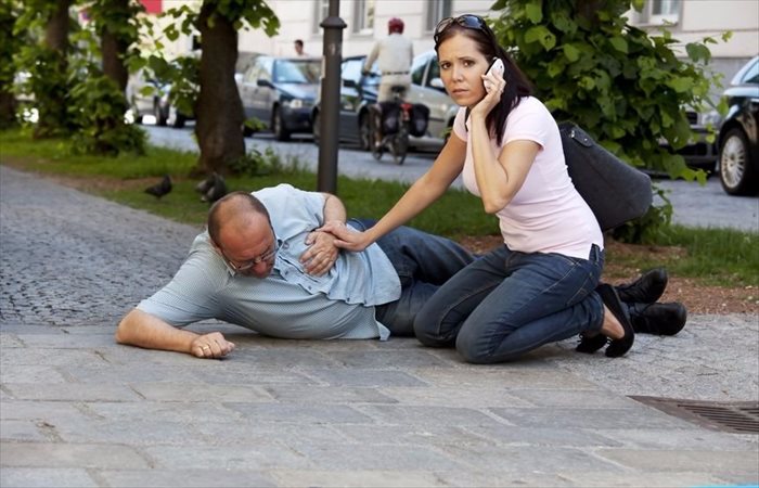 Woman calling for help