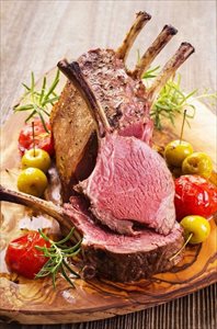 Roasted venison rack.