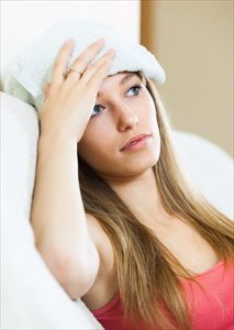 Cold compress treating a fever