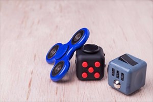 Fidget spinner and fidget cubes.