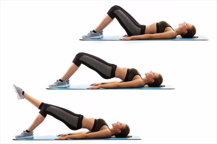 Bridge with Leg Extension - Muscle & Fitness