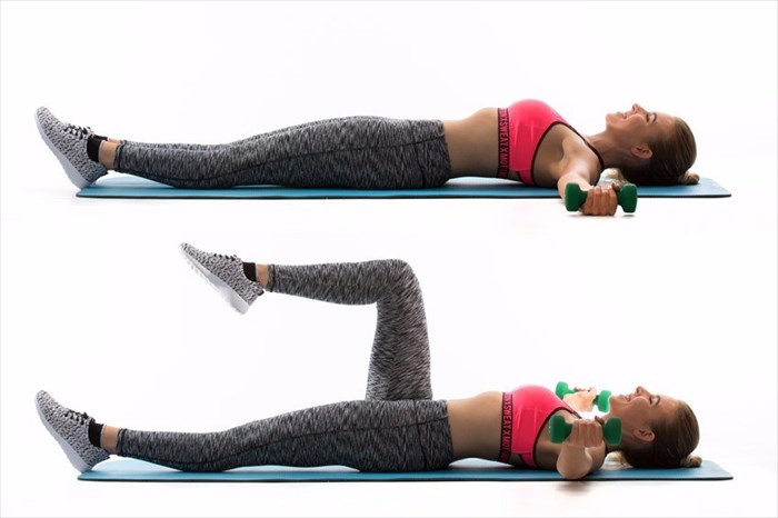 Chest flye and leg extension exercise